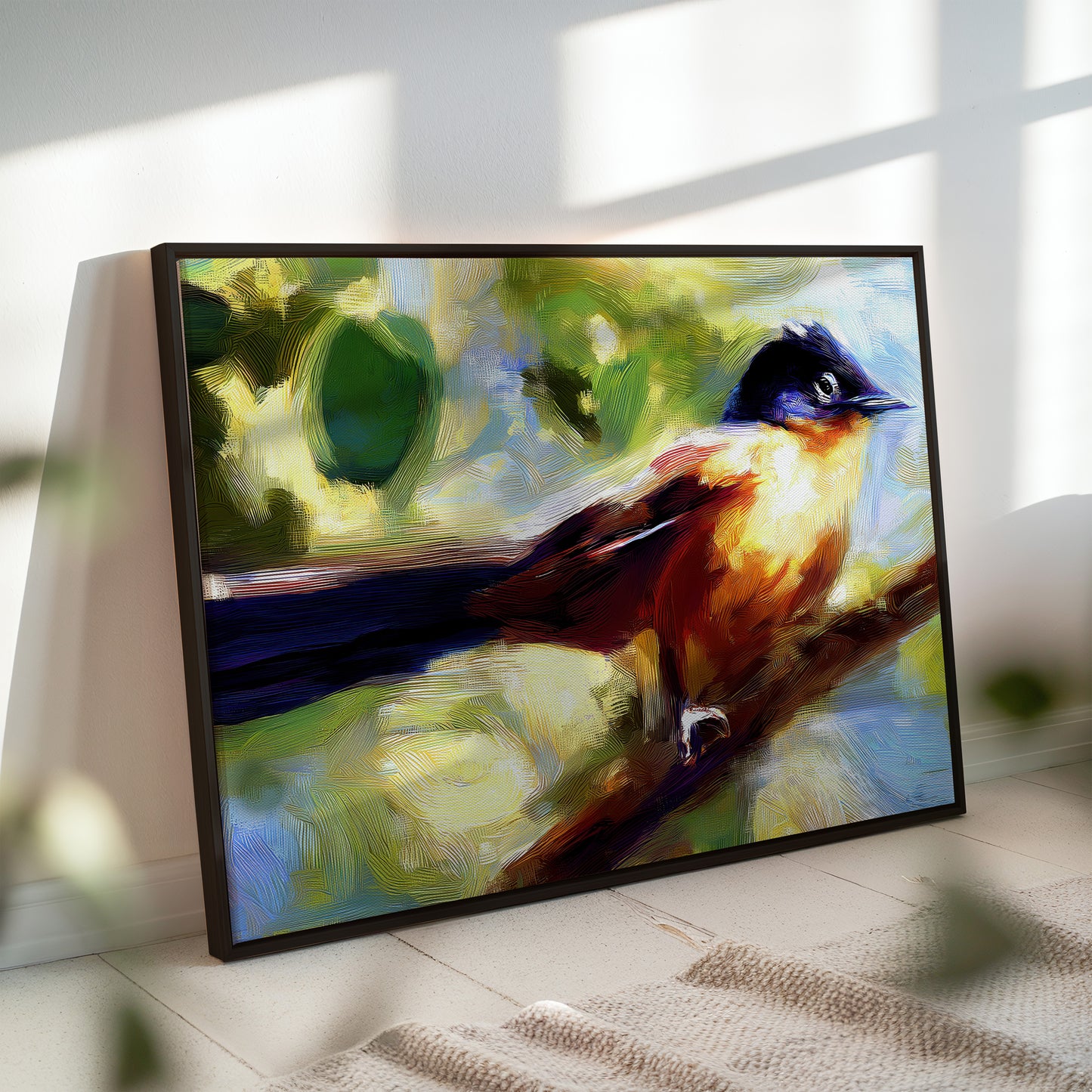 Vibrant Songbird Canvas: Nature-Inspired Art
