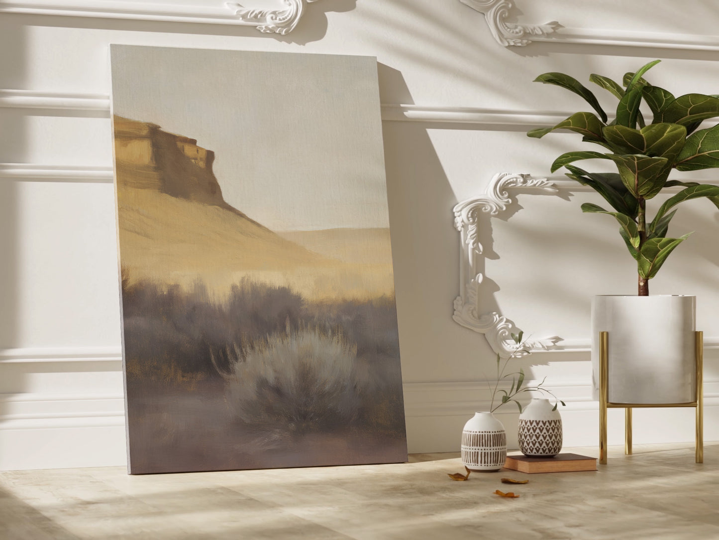 Desert Landscape Canvas Print: Premium Vertical Wall Art