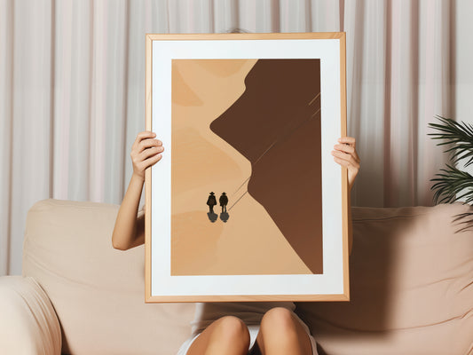 Minimalist Desert Landscape Vertical Canvas Print