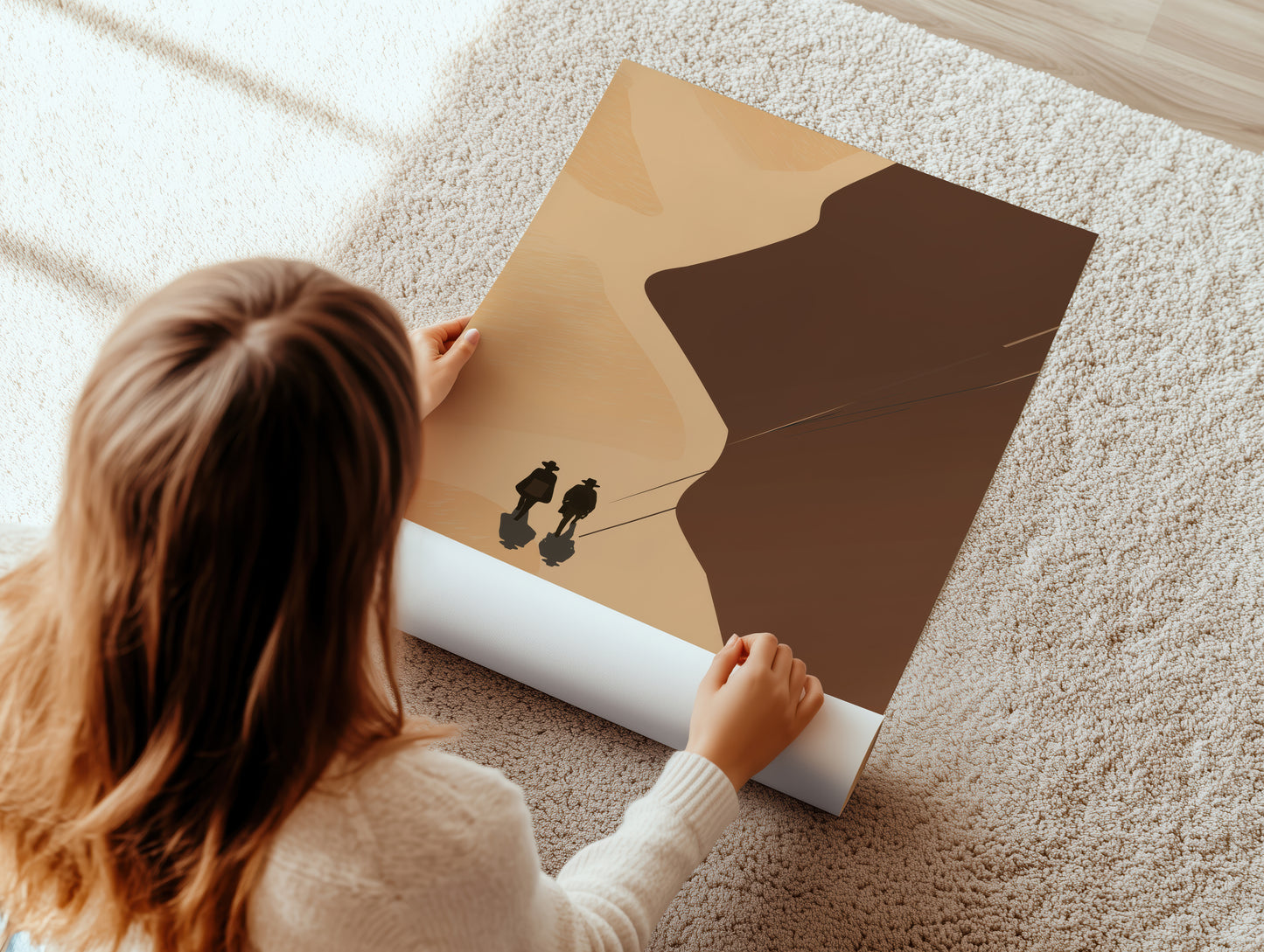 Minimalist Desert Landscape Vertical Canvas Print