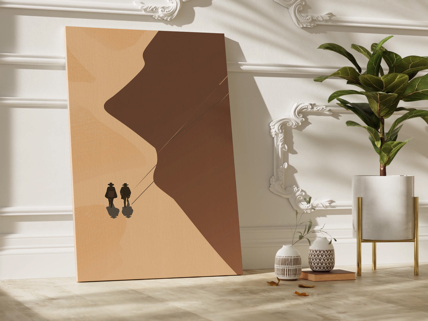 Minimalist Desert Landscape Vertical Canvas Print