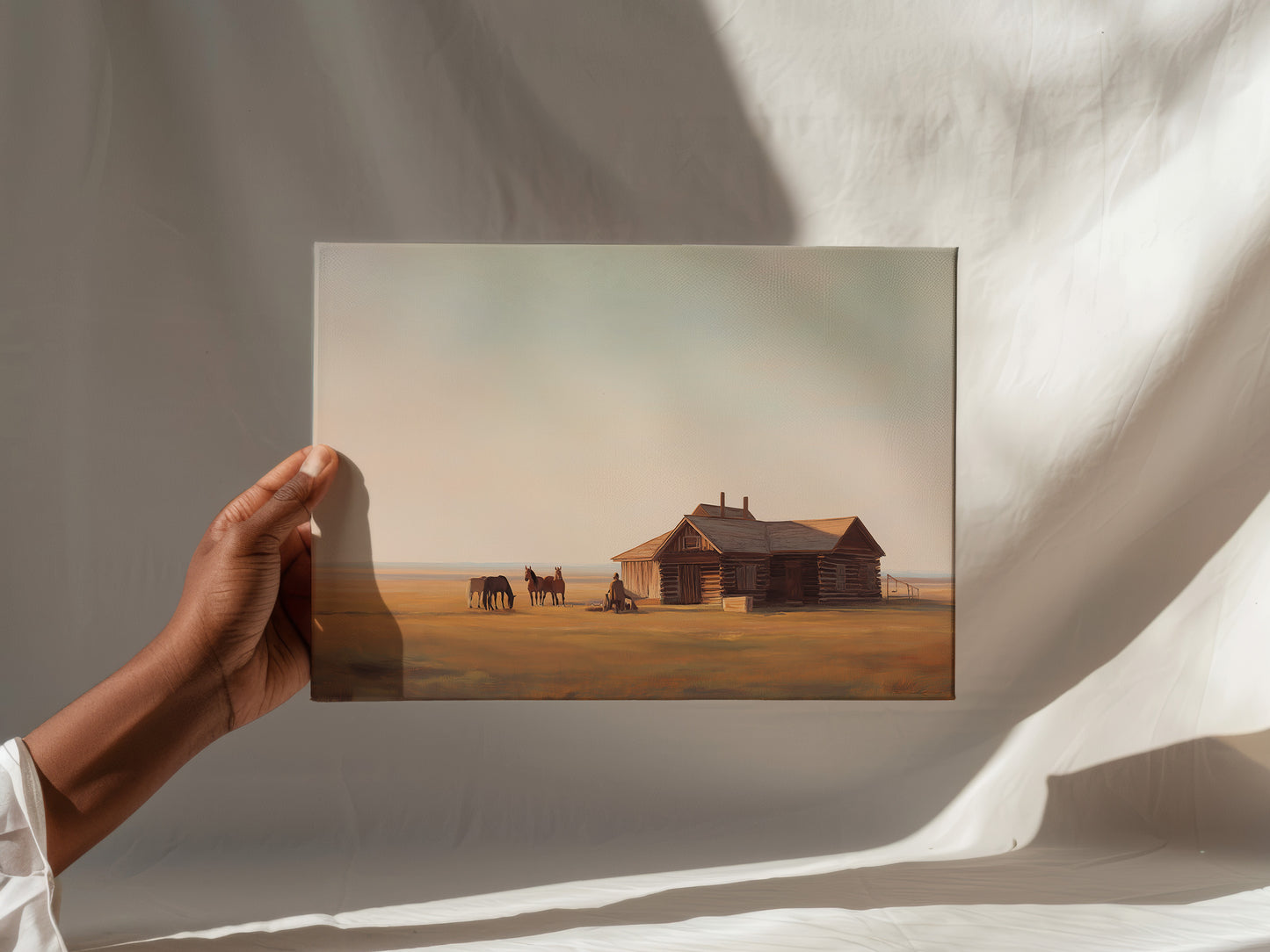 Rustic Wild West Cabin Canvas Print