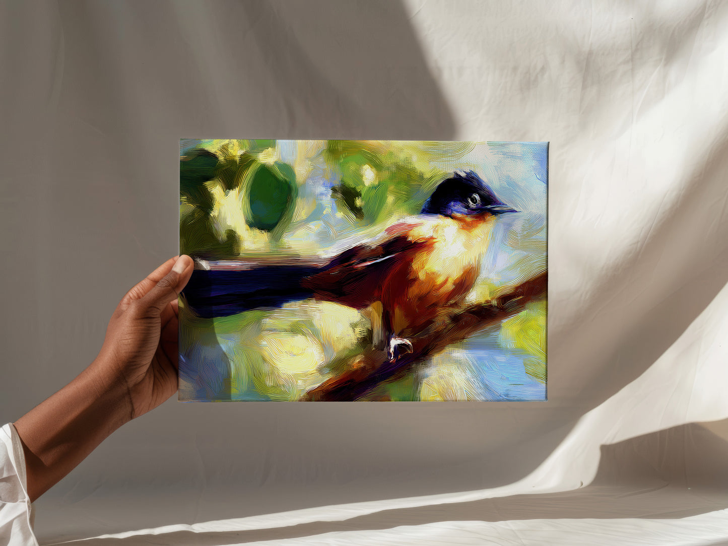 Vibrant Songbird Canvas: Nature-Inspired Art