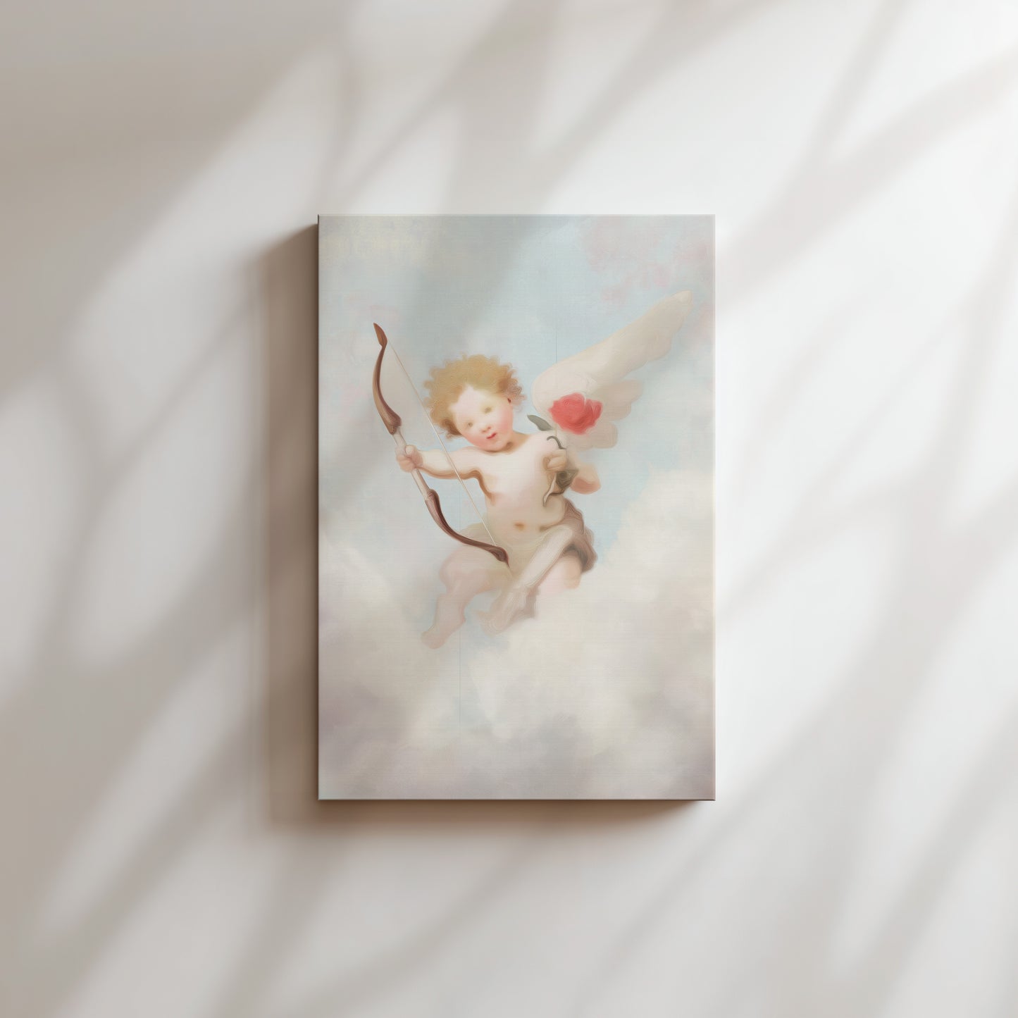 Cherubic Angel Art Canvas: Pastel Clouds Classic