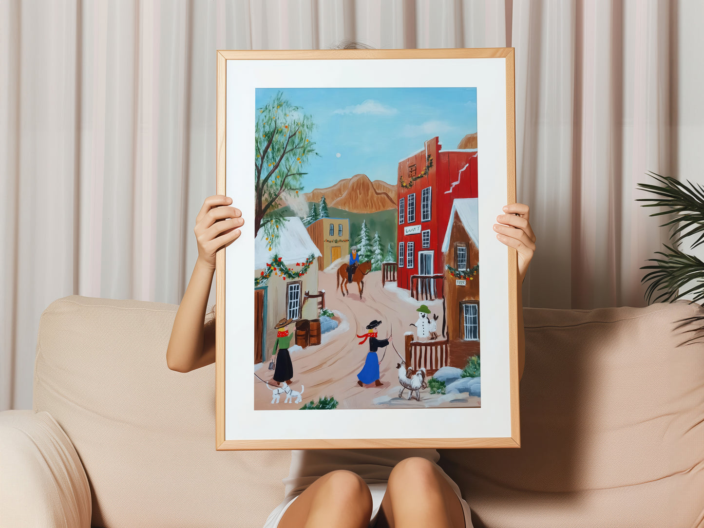 Charming Western Town Scene Canvas Print