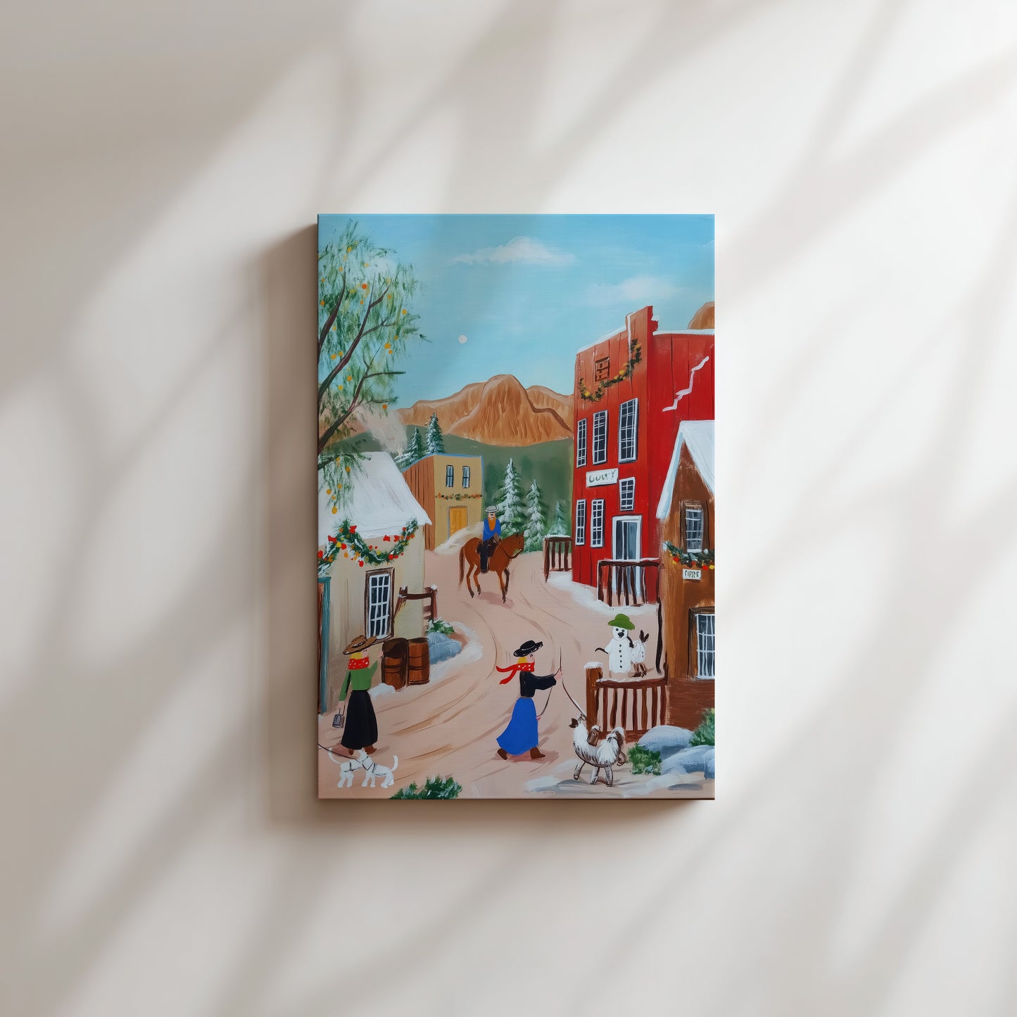 Charming Western Town Scene Canvas Print