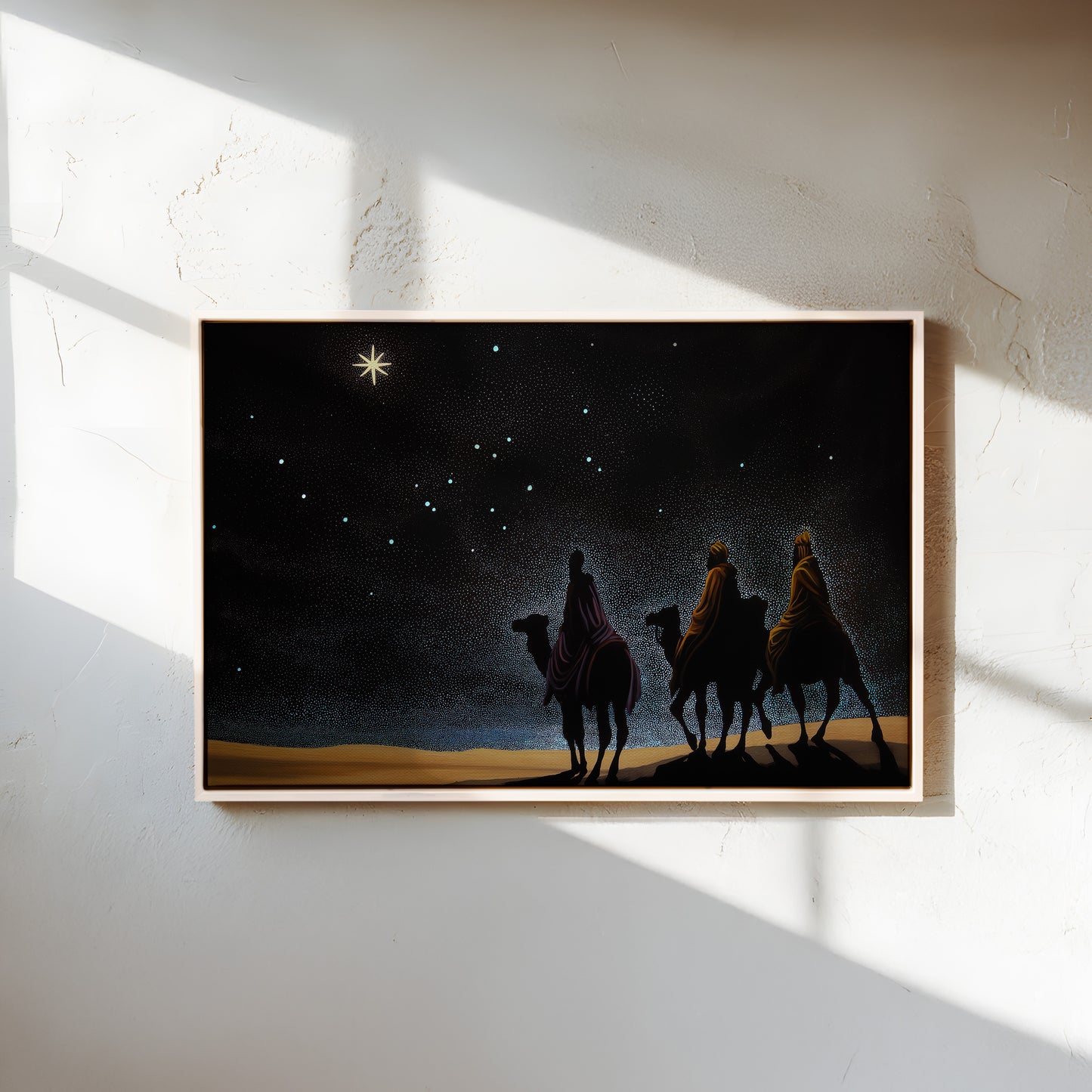 Three Wise Men Canvas Print: Nativity Star of Bethlehem Night Sky