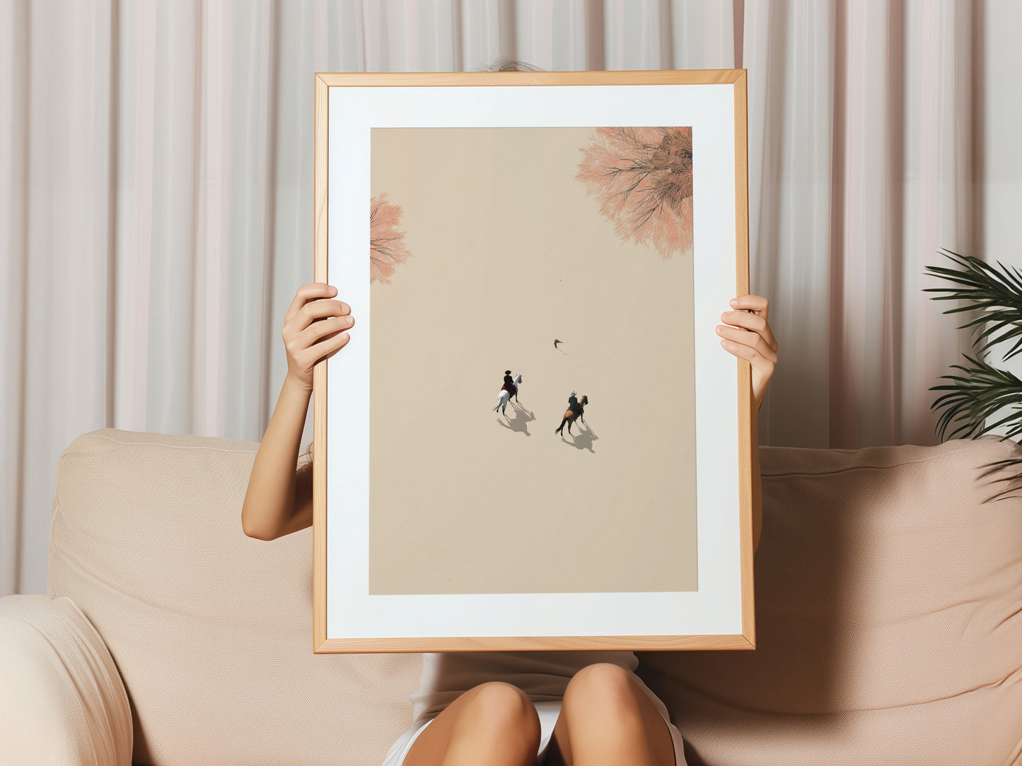 Minimalist Riders Canvas Art: Premium Vertical Print