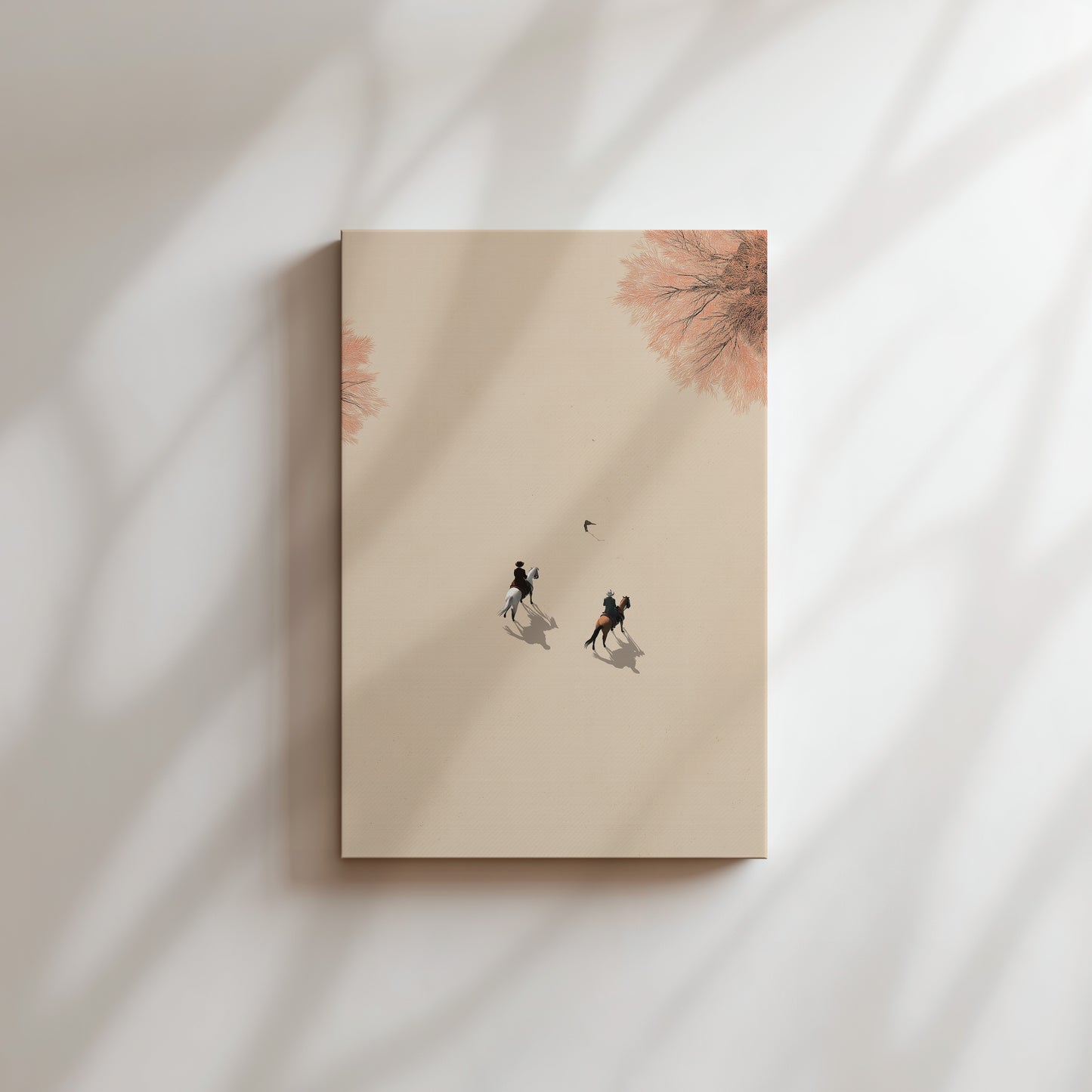 Minimalist Riders Canvas Art: Premium Vertical Print