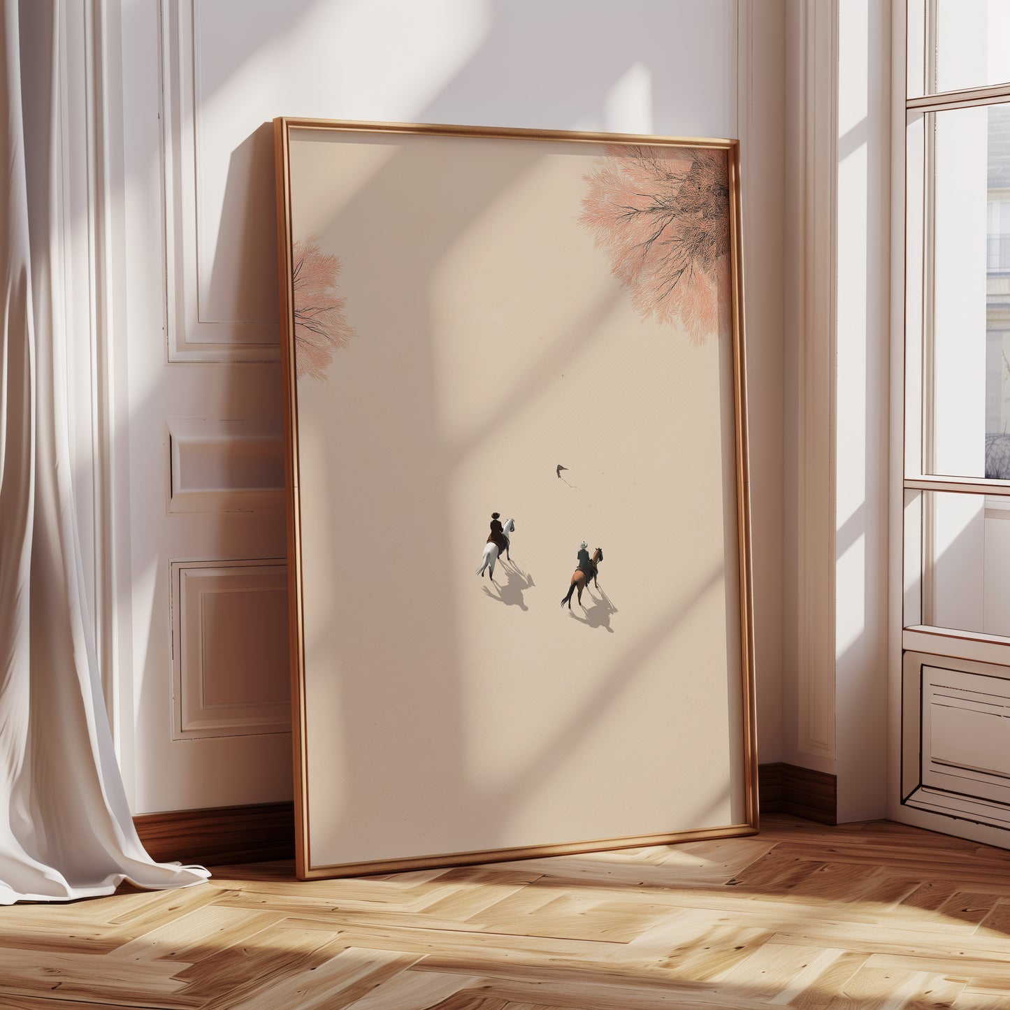 Minimalist Riders Canvas Art: Premium Vertical Print