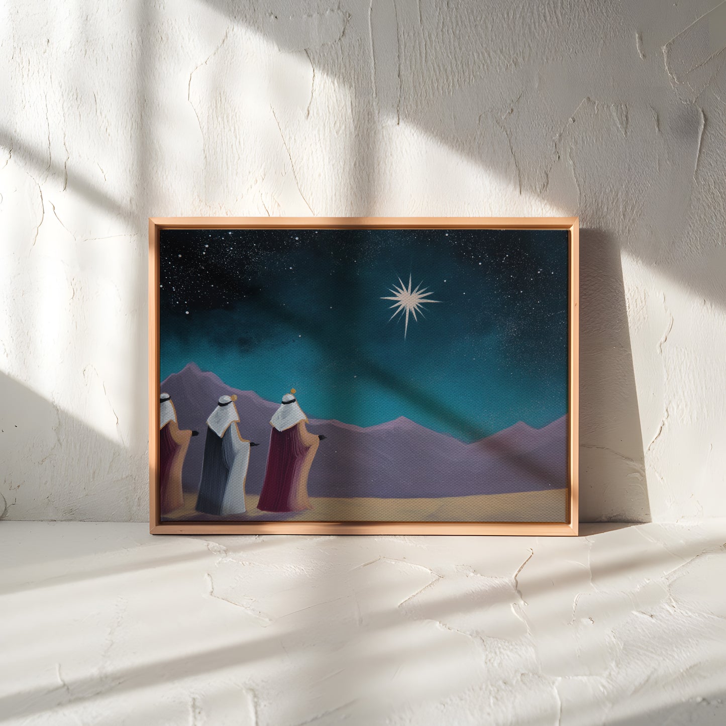 Three Wise Men Canvas Print: Star of Bethlehem Night Sky Art