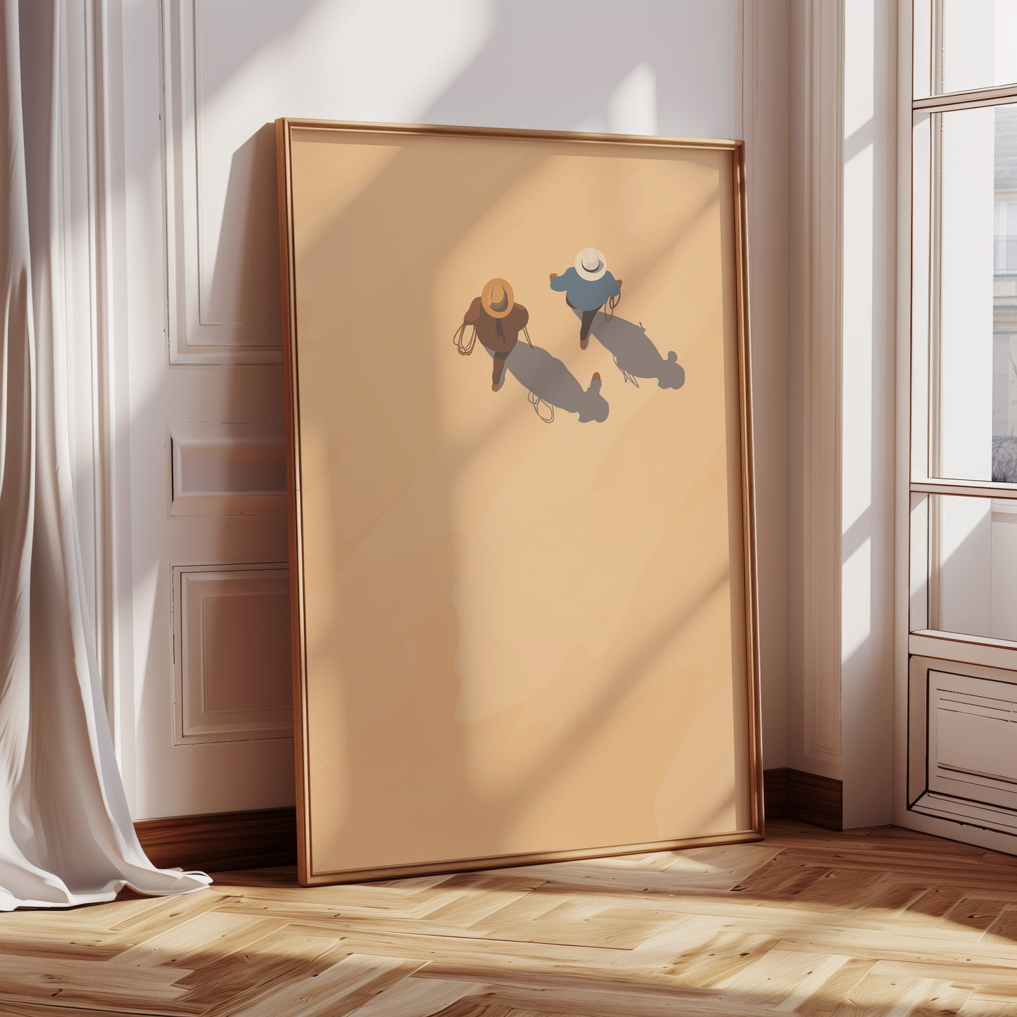 Minimalist Aerial Beach Walk Canvas Art