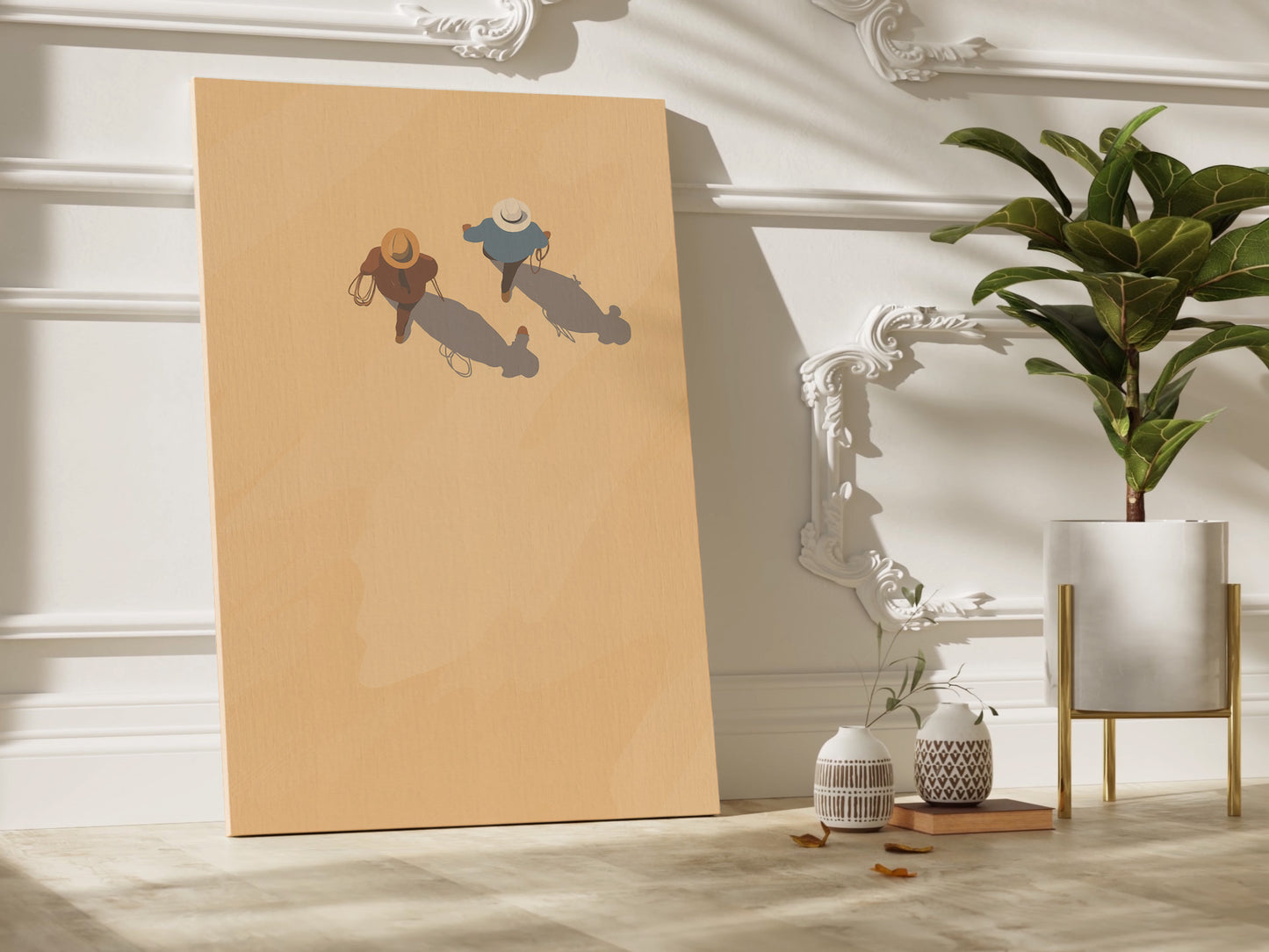 Minimalist Aerial Beach Walk Canvas Art