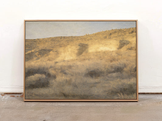 Golden Desert Landscape Canvas Print