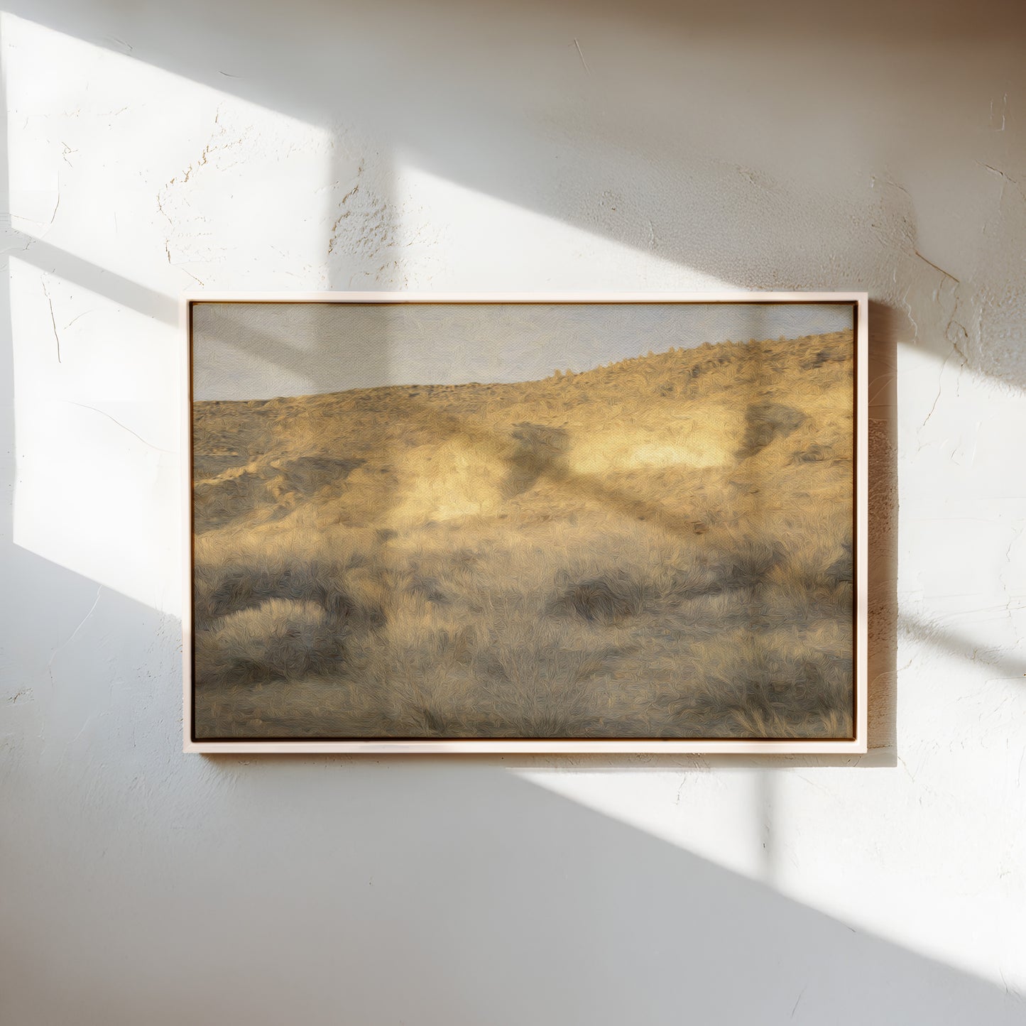 Golden Desert Landscape Canvas Print