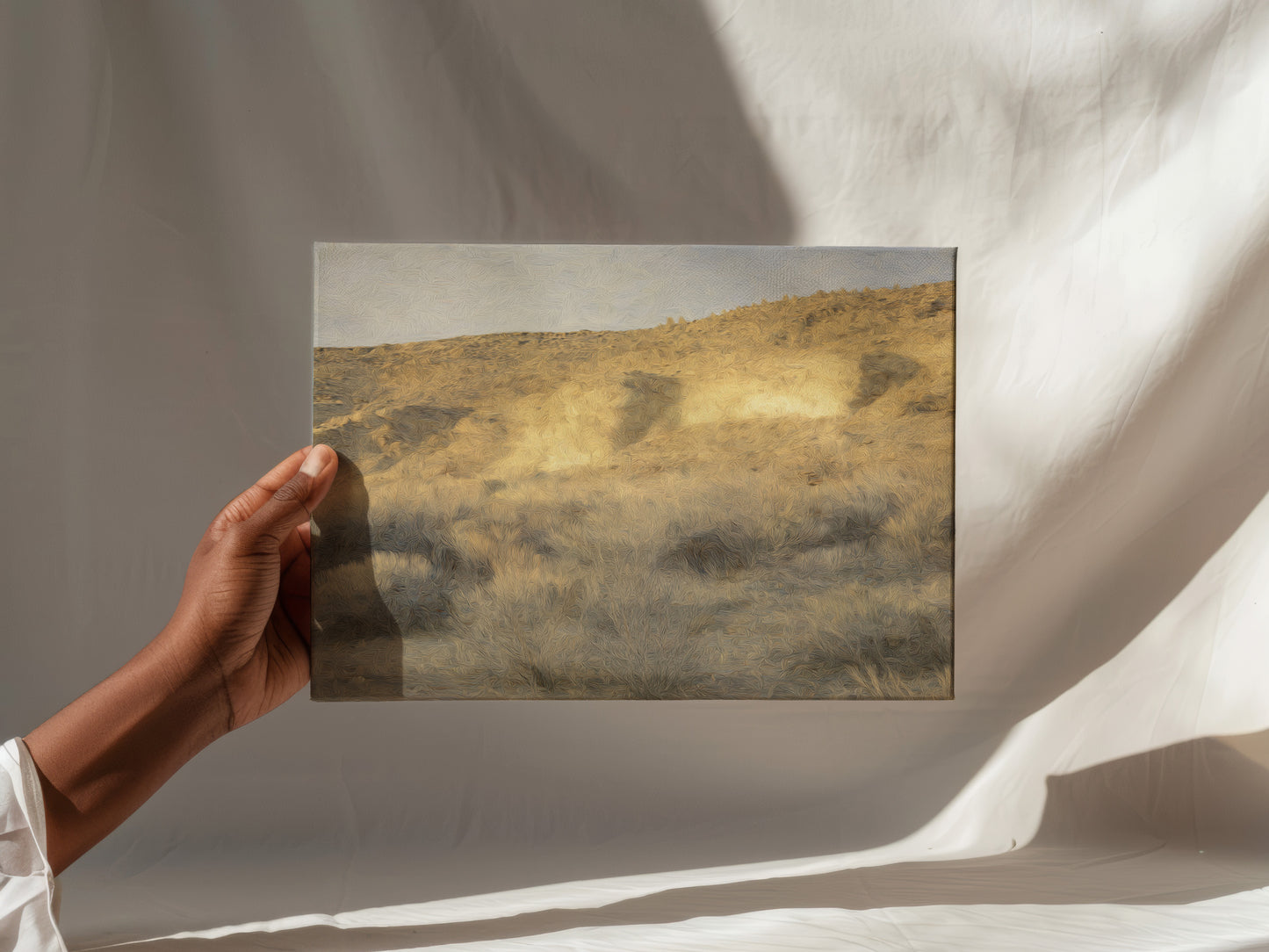 Golden Desert Landscape Canvas Print