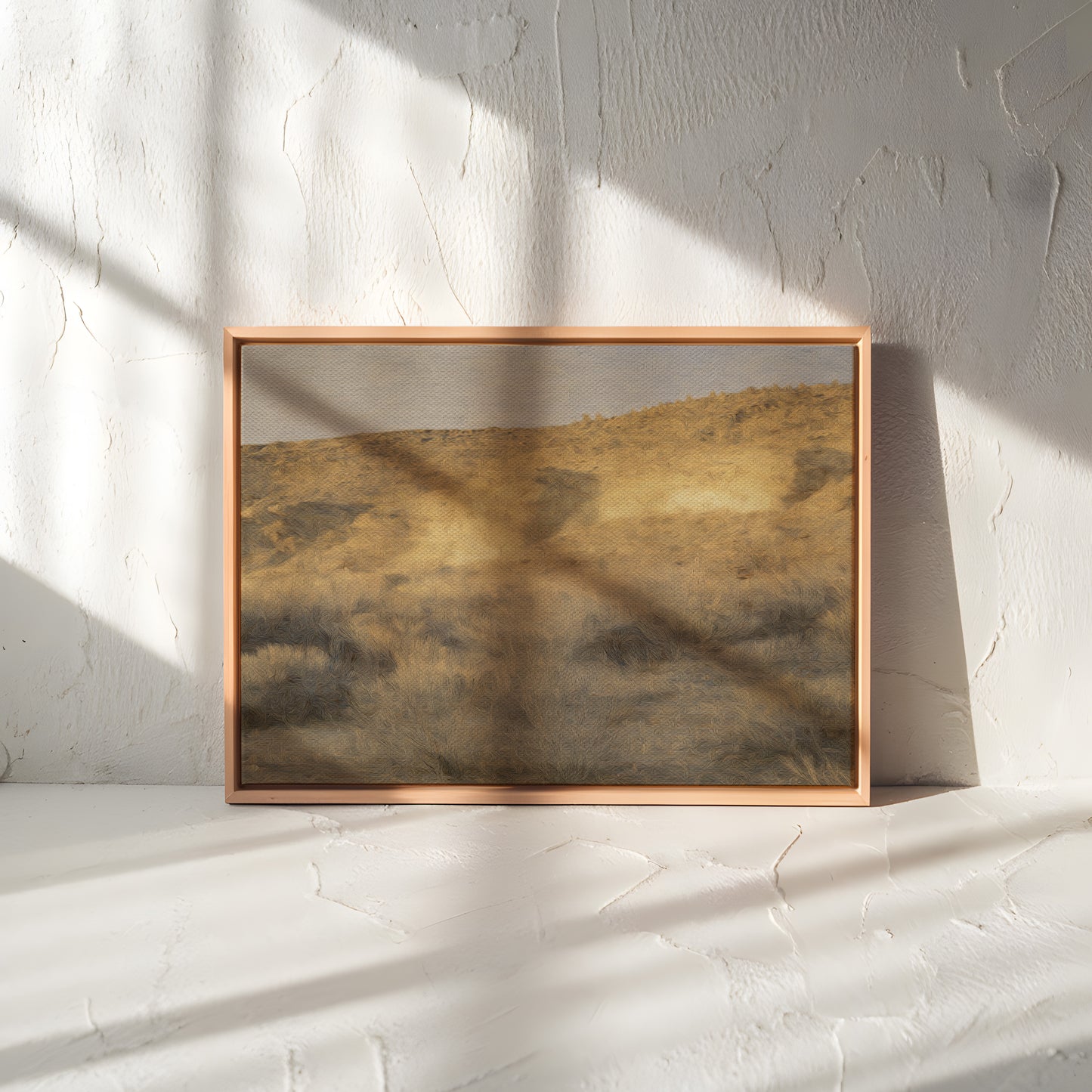 Golden Desert Landscape Canvas Print