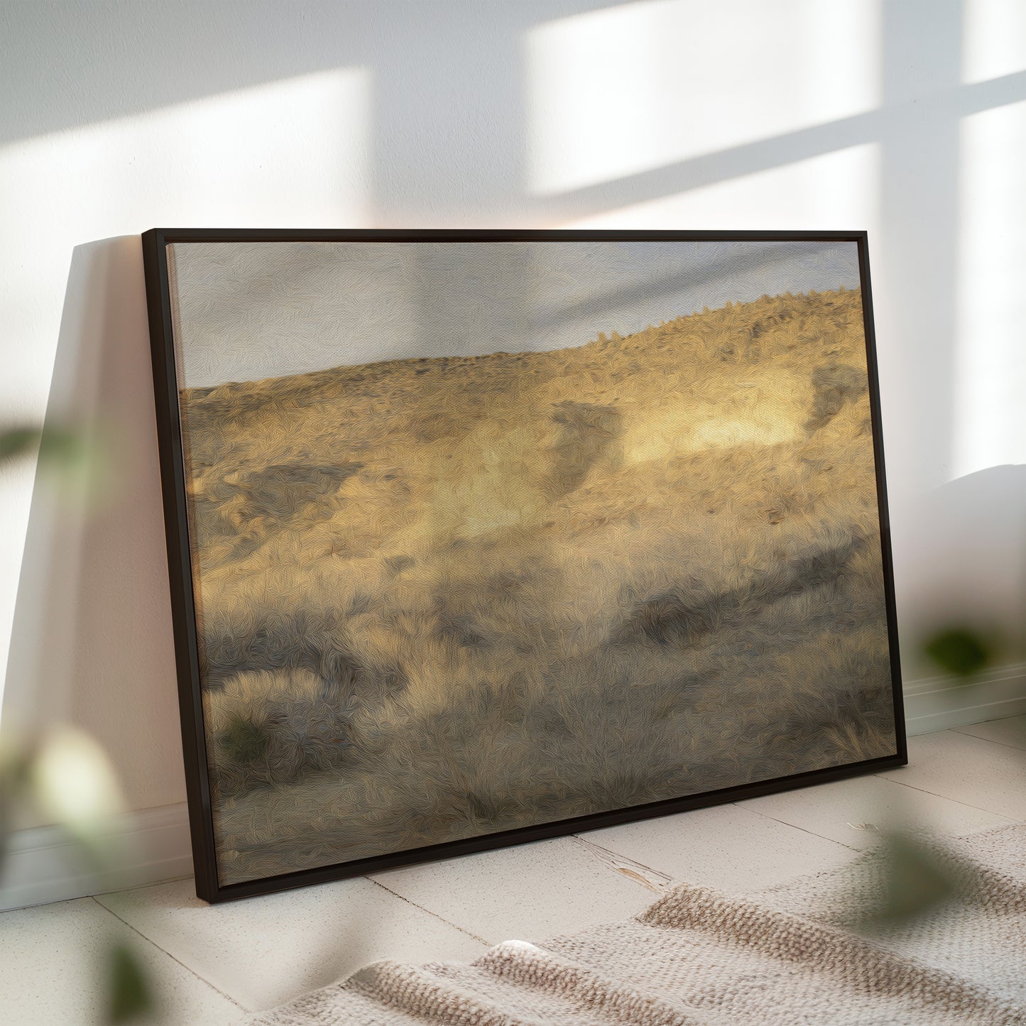 Golden Desert Landscape Canvas Print