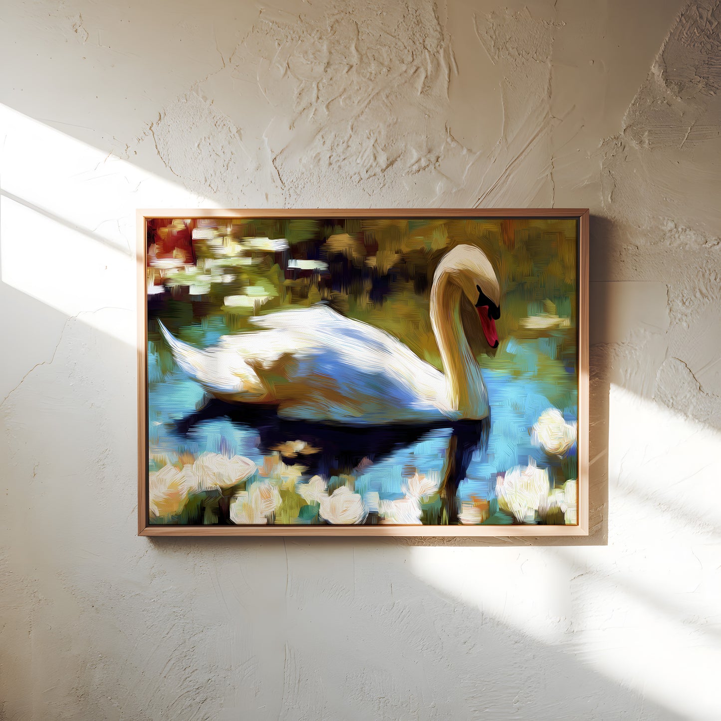Serene Swan Impressionistic Canvas Art