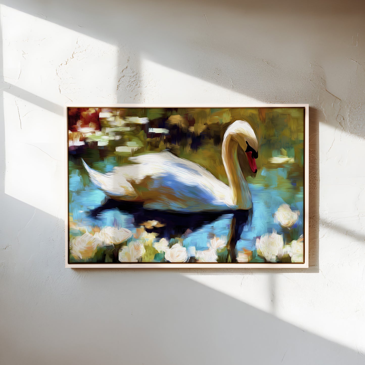 Serene Swan Impressionistic Canvas Art