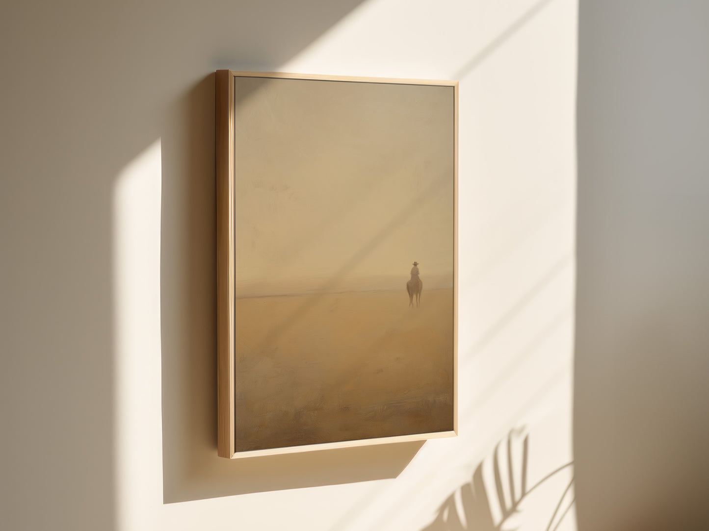 Misty Horse and Rider Canvas: Vertical Wall Art